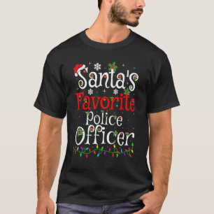 Weihnachten beleuchtet Weihnachts Lieblingspolizis T-Shirt