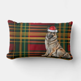 Weihnachten Belgisch Tervuren Dog Urlaub Kariert Lendenkissen