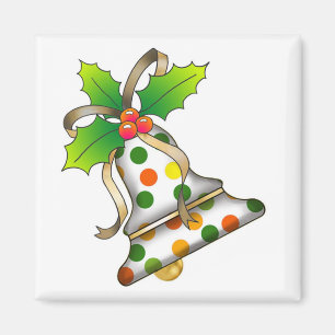Weihnachten Bell mit Holly-12 Magnet