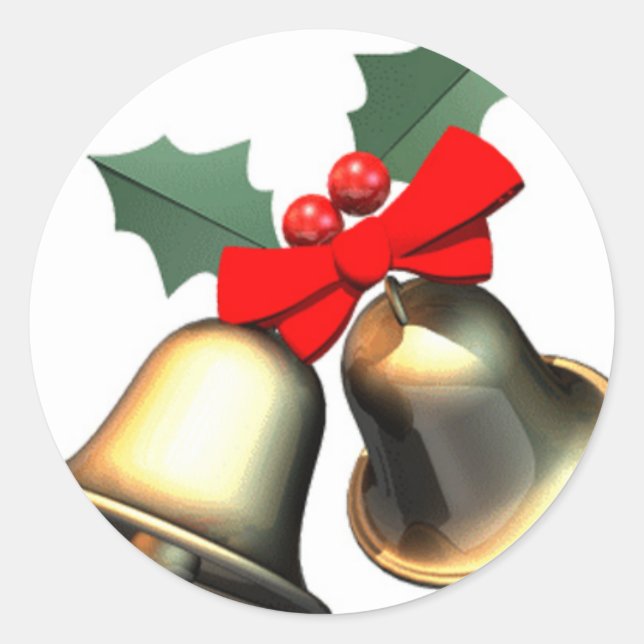 Weihnachten Bell Runder Aufkleber (Vorderseite)