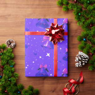 Weihnachten Bells Blue Violet Pastel Geschenkpapier