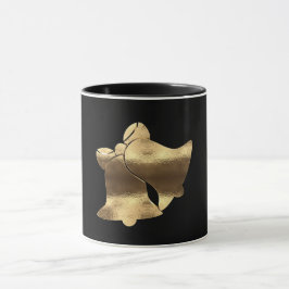 Weihnachten Bells Schwarz und Gold Festival Elegan Tasse