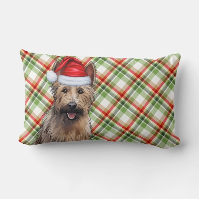 Weihnachten Berger Picard Dog Urlaub Kariert Lendenkissen (Rückseite)
