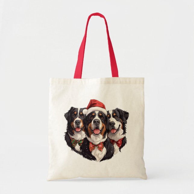Weihnachten Berner Hunde Tragetasche (Vorne)