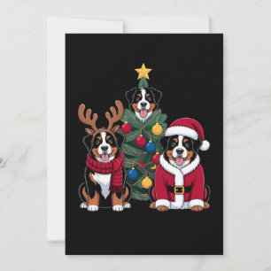 Weihnachten Berner Sennenhund Weihnachtsmann Weihn Einladung