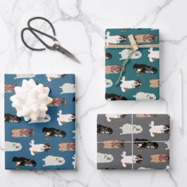 Weihnachten Bernese Leonberger St Bernard Pyrenäen Geschenkpapier Set
