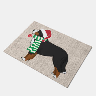 Weihnachten Bernese Mountain Dog Burlap Fußmatte