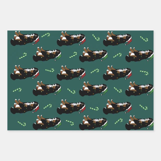 Weihnachten Bernese Mountain Dog Geschenkpapier Set (Vorderseite)