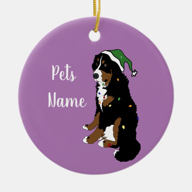 Weihnachten Bernese Mountain Dog Keramik Ornament (Vorne)