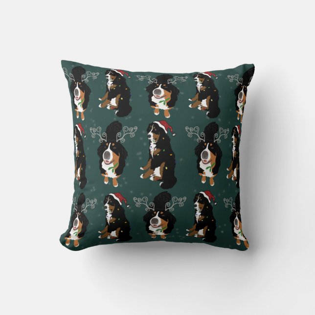 Weihnachten Bernese Mountain Dog Kissen (Vorderseite)