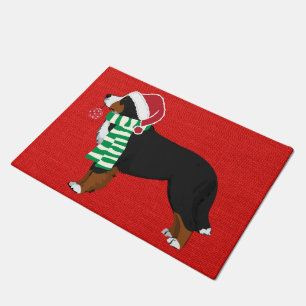 Weihnachten Bernese Mountain Dog Red Burlap Fußmatte