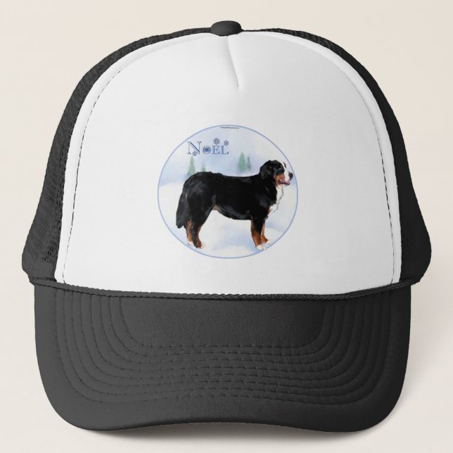 Weihnachten Bernese Mountain Dog Truckerkappe (Vorderseite)