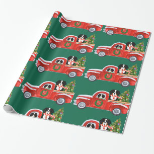Weihnachten Bernese Mountain Hunde Red Truck Geschenkpapier