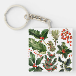 Weihnachten Berries Holly Verlasse. Weihnachtsberr Schlüsselanhänger