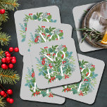 WEIHNACHTEN Berries und Grüne Weihnachten Rechteckiger Pappuntersetzer<br><div class="desc">Das Wort WEIHNACHTEN unter den Blätter und Beeren auf grauem Hintergrund (oder in jeder Farbe),  sind diese Untersetzer elegant für jeden Weihnachtsfeiertag. PASSENDE Artikel in unserem Geschäft.</div>