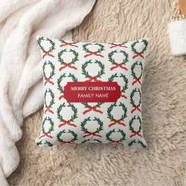 Weihnachten Berry Wreath Individuelle Name Kissen