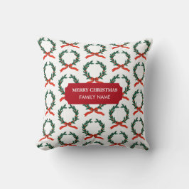 Weihnachten Berry Wreath Individuelle Name Kissen