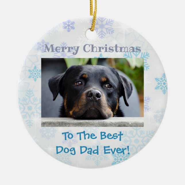 Weihnachten Bester Hund Vater je Foto Keramik Ornament (Vorne)
