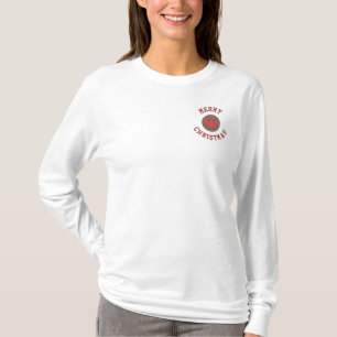 Weihnachten Besticktes Langarmshirt