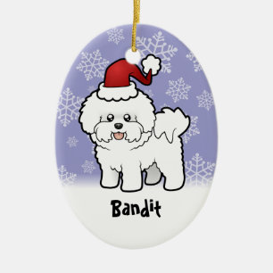 Weihnachten Bichon Frise (addieren Sie Ihren Keramikornament