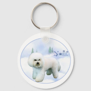 Weihnachten Bichon Frise - Maßgeschneidert Schlüsselanhänger