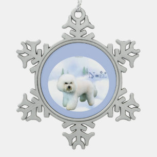Weihnachten Bichon Frise - Maßgeschneidert Schneeflocken Zinn-Ornament