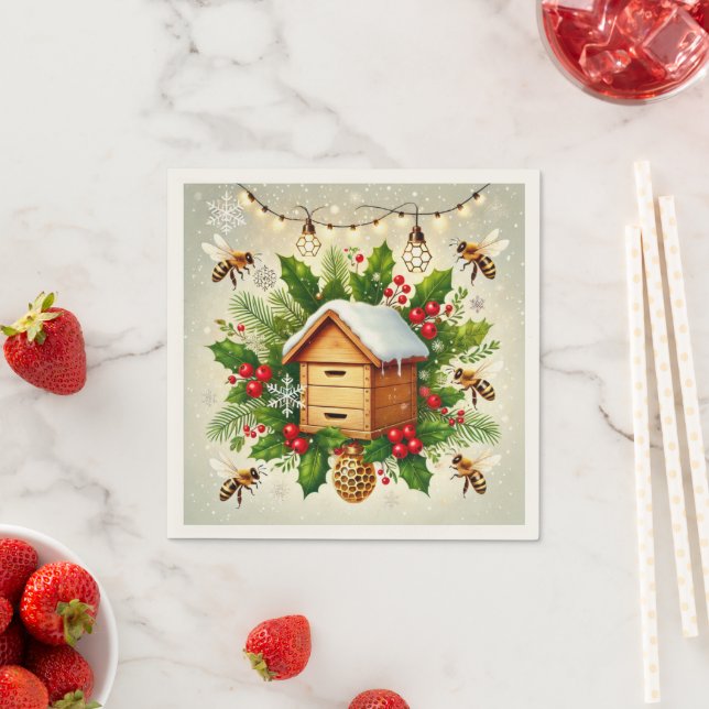 Weihnachten Bienenzuchturlaub Napkins Serviette (Beispiel)