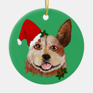Weihnachten Big Eyes Grüne Rinder Hunde Weihnacht Keramik Ornament