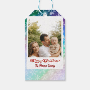 Weihnachten - Bild und Name hinzufügen, Schneefloc Geschenkanhänger