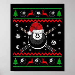 Weihnachten Billiard Snooker Pool Sport Funny Gesc Poster
