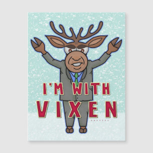 Weihnachten bin ich bei Vixen Reindeer-Wahl Magnetkarte