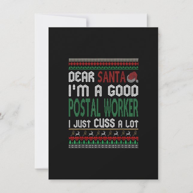 Weihnachten bin ich ein guter Postarbeiter, ich bi Einladung (Vorderseite)