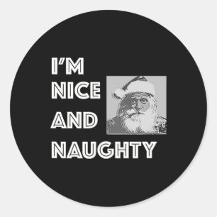Weihnachten bin ich nett und lustig Weihnachten We Runder Aufkleber