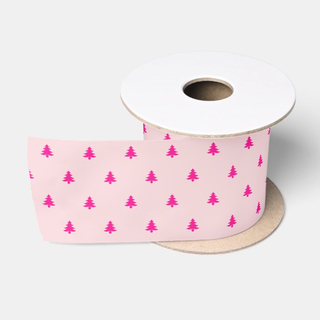 Weihnachten Blass Pink und Deep Pink Weihnachtsbau Satinband (Spule)
