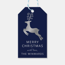 Weihnachten Blau und Silberfräse Geschenkanhänger