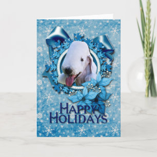 Weihnachten - blaue Schneeflocke - Bedlington