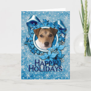 Weihnachten - blaue Schneeflocke - Jack Russell