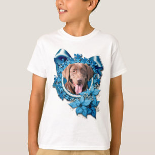 Weihnachten - blaue Schneeflocke - Labrador - T-Shirt
