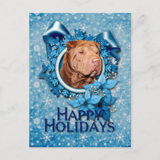 Weihnachten - Blaue Schneeflocke - Shar Pei - Glüc