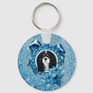 Weihnachten - Blaue Schneeflocken - Cavaliers Schlüsselanhänger