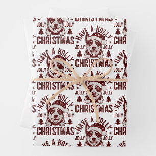 Weihnachten Blue Heeler Holly Jolly Hundemutter Vi Geschenkpapier Set