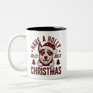 Weihnachten Blue Heeler Holly Jolly Hundemutter Vi Zweifarbige Tasse