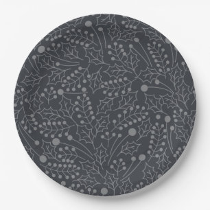 Weihnachten Blühe Weihnachten Art Holly Leaf Print Pappteller