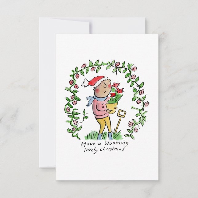 Weihnachten blühen einladung (Vorderseite)