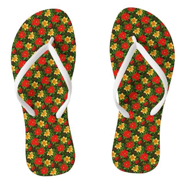 Weihnachten Blume Nahtloses Muster-69956 Flip Flops (Fußbett)