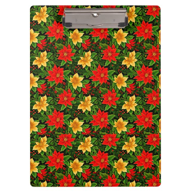 Weihnachten Blume Nahtloses Muster-69956 Klemmbrett (Vorderseite)