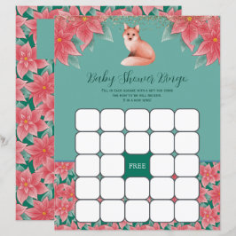 Weihnachten Blumenfox Baby Dusche Bingo Spiel