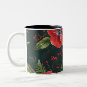 Weihnachten Blumenmuster Digitale Kunst Zweifarbige Tasse