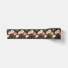 Weihnachten Blumenpeony Pink & Dark Green Satinband