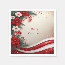 Weihnachten Blumenstrauß Canes Holiday Napkin Serviette